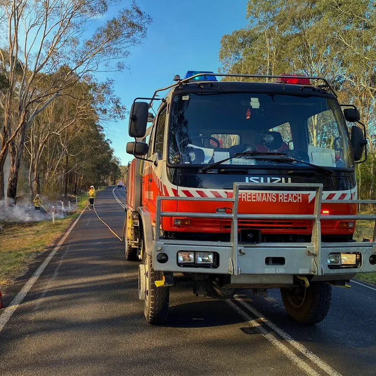 Image of the front of a fire truck.